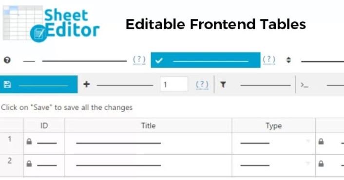 Display an editable table in the Frontend of your site. Let your users