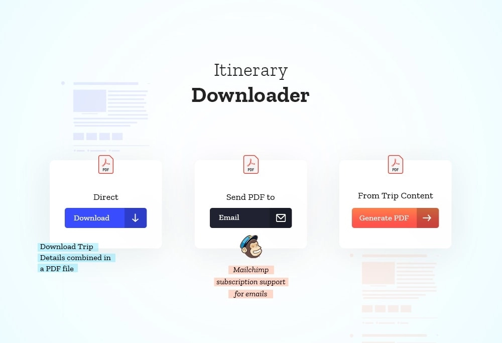 Itinerary Downloader is an extension for the WP Travel Engine plugin to generate the itinerary PDF and include various content of the trip to create an offline