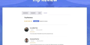 Trip Reviews is an extension for WP Travel Engine that allows a tour operator or a travel agency to add authentic trip reviews onto their website.