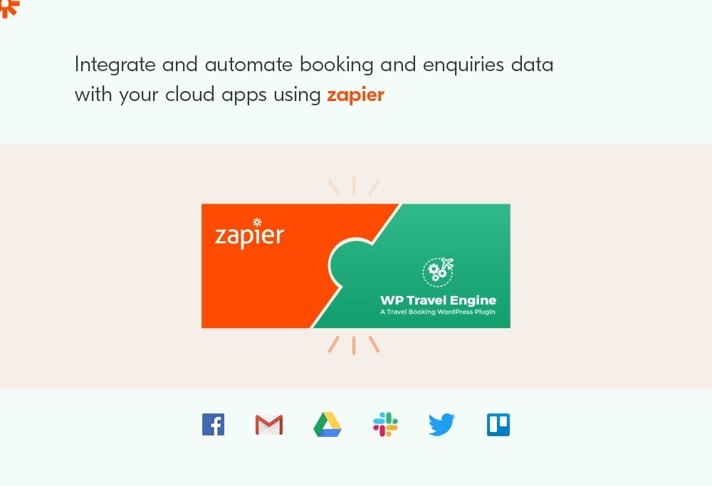 Zapier is an addon for WP Travel Engine that lets users create Zapier automation ( through catch webhooks ) for booking and enquiries data. With the addon