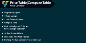 Price Table | Compare Table 1 to 4 columns Layout Responsive Layout Feature price table 4 standers Price table Hot Product Color Change Subscription Plan table