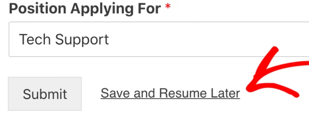 The WPForms Save and Resume addon allows your visitors to save their progress while filling in your forms. When they’re ready to continue