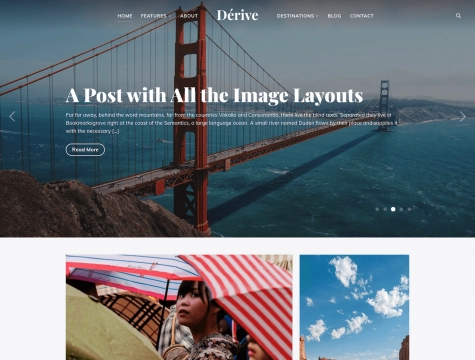 Dérive is a travel  photography WordPress theme