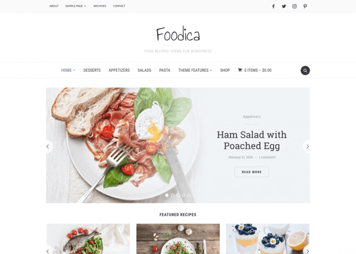 Foodica is perfect for creating food based blogs