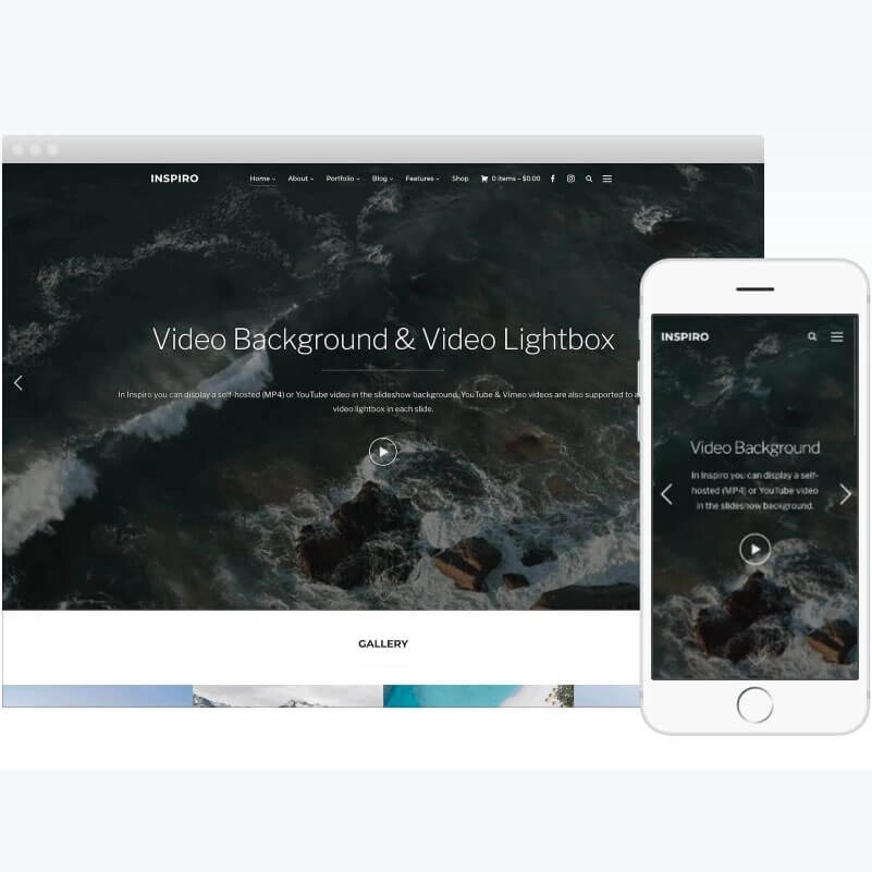 A professional Photo and Video focused theme with a modern design. Packed with features including a fullscreen slideshow that supports YouTube