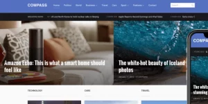 Compass is a highly sophisticated and customizable magazine theme. The modern responsive design lets you show off your content and the easily configurable homepage gets the look you want.