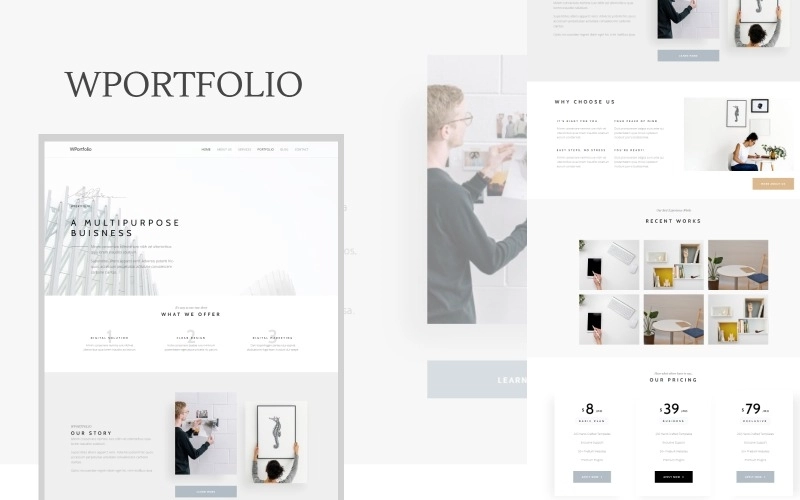 WPortfolio is Minimal Multipurpose WordPress Theme. Any type of business