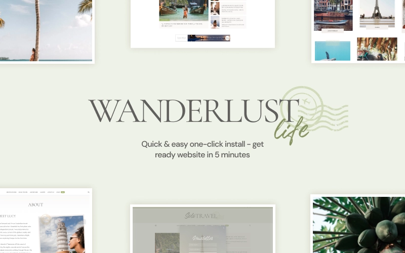 Wanderlust Life is a travel blog WordPress theme that easily becomes a beautiful and functional personal blog for travellers