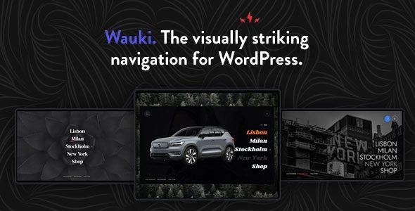 Transform your website with Wauki: Fullscreen WordPress Menu! This easy-to-set-up