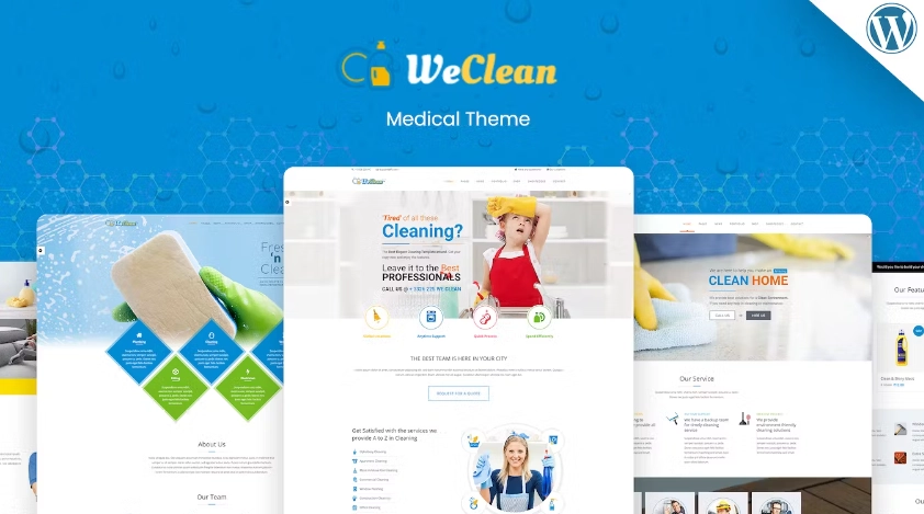 Discover We Clean – a modern WordPress theme perfect for cleaning services like house cleaning