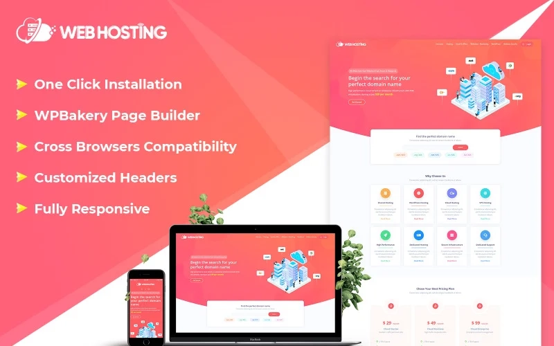 Web Hosting WordPress Theme can be used for showcasing your business in the line of web hosting