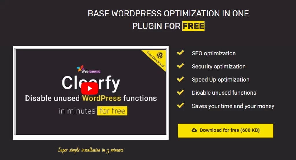 This is a universal WordPress optimization plugin. Since we’ve started working with clients 8 years ago