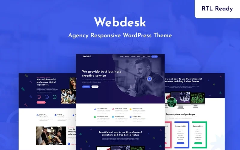 Webdesk is one of the agency responsive WordPress themes. in this theme