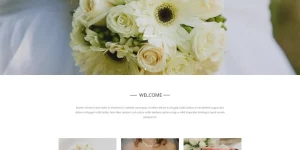 Here is a very elegant theme for a wedding company. White flower bouquets incredibly refresh this wedding WordPress theme's layout. They are everywhere - in slider