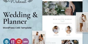 Wednest is a minimal WordPress responsive theme with over 100 features and excellent conversion rates. It includes wedding stores