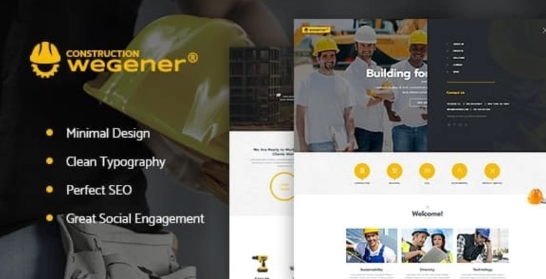 Wegener is a modern  responsive Construction  Engineering WordPress Theme. It is the perfect solution for construction business and engineering projects. If youre planning to build a website for local handyman firm