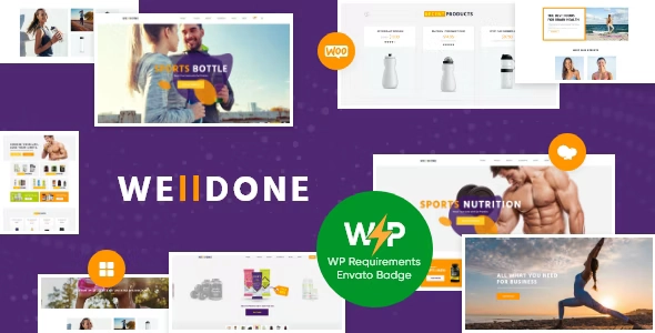 Welldone is a stylish  responsive WordPress theme ideal for athletes