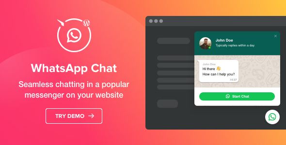 Boost customer interaction and efficiency with the WhatsApp Chat WordPress plugin. Easy-to-use