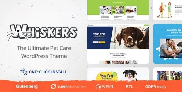 Whiskers is a responsive WordPress theme perfect for pet stores