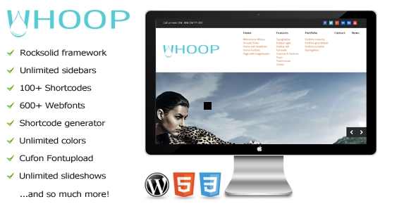 Whoop is a new and unique Allround WordPress Theme for Creatives. The complete theme is fully customizable