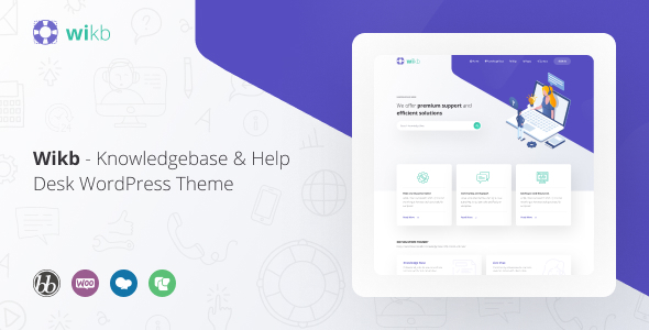 Revolutionize your support with Wikb Knowledgebase  Help Desk WP Theme. Enjoy intuitive design