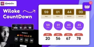 Create urgency  excitement with Wiloke Countdown Timer for Elementor. Drive conversions