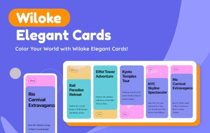 Introducing Wiloke Elegant Cards Elementor  an exquisite extension tailored for Elementor