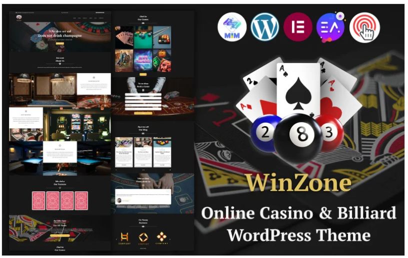 Discover WinZone - the ultimate Online Casino  Billiard WordPress Theme! With stunning designs