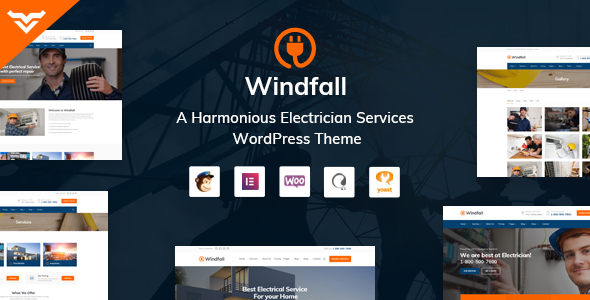 Discover Windfall - the top WordPress theme for electrician services. SEO optimized