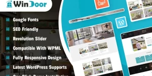 Windoor - Windows  Door Installation WordPress Theme specializes in the installation of windows and doors. The theme covers window companies