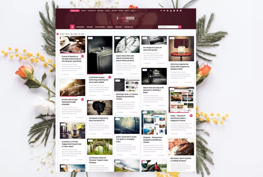 Wine is a professional Creative and Modern Personal Blog WordPress Theme