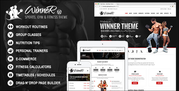 Create a dynamic fitness website with Winner