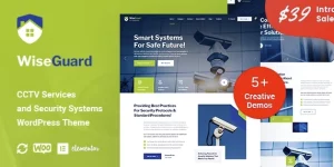 WiseGuard – CCTV Services and Security Systems WordPress Theme is a stylish and visually engaging Security WordPress theme. Security theme is for Home Automation