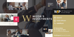 Unlock the potential of your business with Wizor's WordPress theme. Perfect for consultants and investment firms