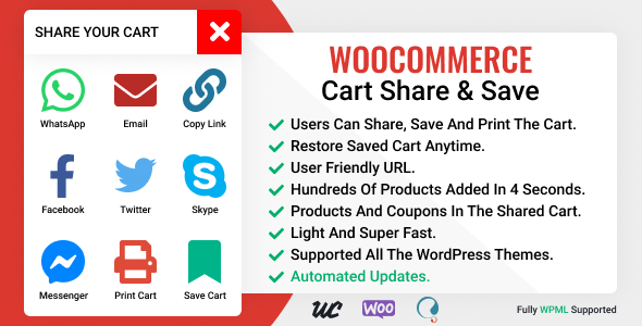 Enhance your WooCommerce store with Cart Share and Save from Bevaultx. Share carts