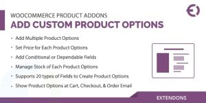 WooComerce extra product options plugin lets you add unlimited extra product options by using a variety of field types like text area