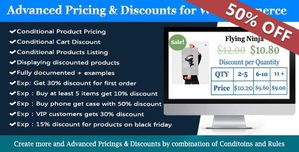 Use WooCommerce Dynamic Pricing and Discounts Rules Plugin to create bulk discounts