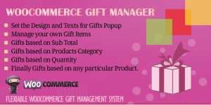 “WooCommerce Gift Manager” is a WordPress WooCommerce plugin to manage the Gifts of your store to promote your online eCommerce shop and keep your customers encourage to purchase more from your online shop by giving a free gift.  “WooCommerce Gift Manager”  allows you to manage or create free gift products/items…