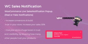 WC Sales Notification is a plugin for Showing your orders or fake notification on your website. You can show the notification all pages in your website. It gives you awesome features