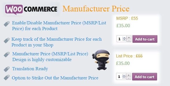 Boost your WooCommerce store's sales with the Manufacturer Price extension! Display MSRP to entice buyers