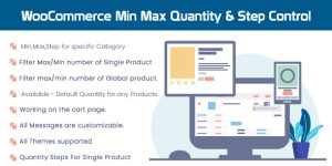 WooCommerce Min Max Quantity  Step Control plugin offers to control of all products or specific products with minimum