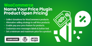 Unlock flexible pricing with WooCommerce Name Your Price (Product Open Pricing)! Empower customers to set their own prices while suggesting ideal amounts. Set minimum and maximum limits for your products. Download it from the Bevaultx at a fraction of the cost!