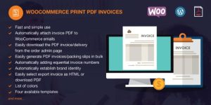 WooCommerce PDF Invoices Pro is an extension that allows you to easily manage the Invoice create and printing process for WooCommerce shop by automatically adding PDF Invoice into order confirmation email that sent to your shop.