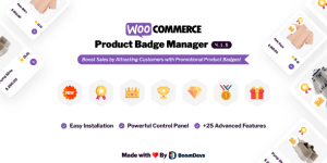 Boost sales and visual appeal with WooCommerce Product Badge Manager. Get it and other premium plugins on Bevaultx. Subscribe now!