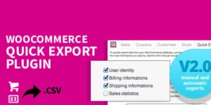 WooCommerce Quick Export Plugin gives thou the potential in accordance with export among CSV file for consideration all the WooCommerce clients then WooCommerce orders in just one click. A giant way after analyzing more easily you store pastime and switch the facts between every other software.