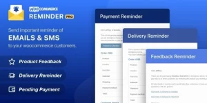 A WooCommerce extension to send SMS  EMAIL notification to shop customers. Admin can send 3 custom emails to customers – Delivery Reminder Email