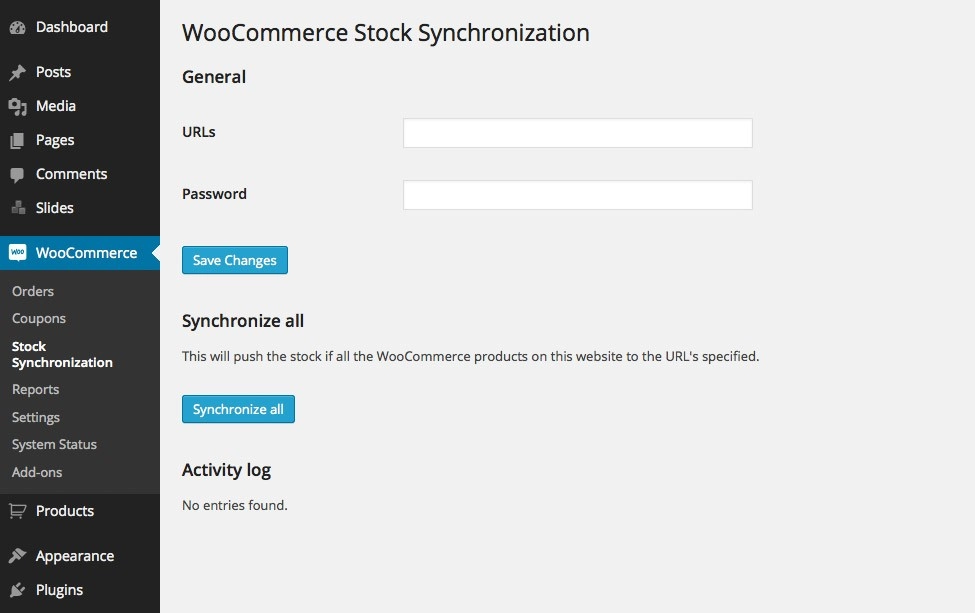 The WooCommerce Stock Synchronization plugin allows you to keep the stock quantity of products (based on SKU) in sync across multiple WooCommerce stores. As soon as the stock quantity of a product changes