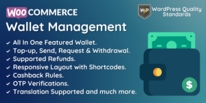 WooCommerce Wallet Management module allows customers to use virtual money on the store with lots of other features like send