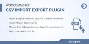 WooCommerce CSV Import Export plugin helps you quickly import or export products