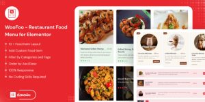 Transform your eatery's digital menu with WooFoo Restaurant Food Menu for Elementor. Easy customization and stunning visuals await. Join Bevaultx now!